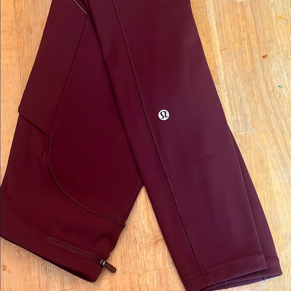 Lululemon Leggings Burgandy Wine High Rise 1 Pocket
